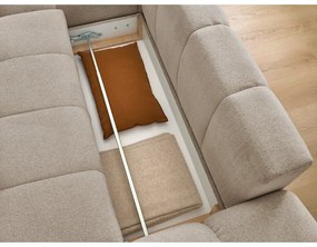 Szürkésbarna zsenília kinyitható-tárolóhelyes sarokkanapé (bal oldali-heverő résszel) Everest – Bobochic Paris