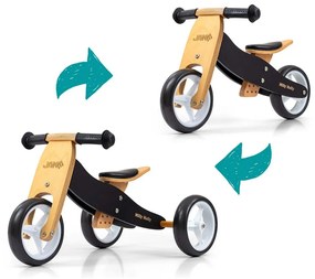 Gyerek multifunkciós fa futóbicikli Milly Mally Jake Classic Black