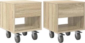 vidaXL Éjjeli asztal 2 pcs Sonoma tölgy 40,5 x 40 x 48 cm Faanyag