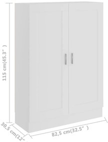 fehér szerelt fa könyvszekrény 82,5 x 30,5 x 115 cm