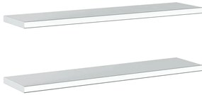 2 db ezüstszínű rozsdamentes acél fali polc 100 x 23,5 x 3 cm