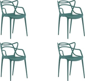 Szett 4 db műanyag KATO szék, petrolkék