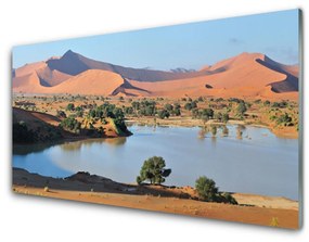 Üvegfotó Lake Desert Landscape 100x50 cm