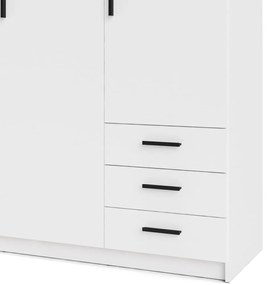 Fehér ruhásszekrény 147x200 cm Sprint – Tvilum