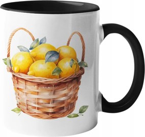 Csodálatos Bögre Zamatos Szicíliai Citrom Kosárban Citrom Kerámia 330ml.