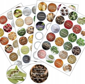 Fűszercímke matricák befőttes üvegek 96 db tartós, névvel