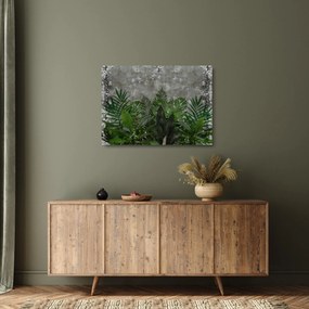 Kép - Betonfal növényekkel (üvegen) (70x50 cm)