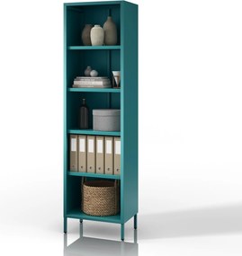 Könyvespolc MARIO, 500 x 1800 x 350 mm, Modern: tengerszínű