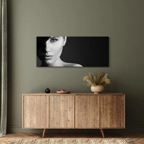 Kép - fekete-fehér portré egy kalapos nőről (120x50 cm)