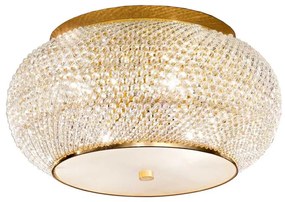 Ideal Lux - Kristály mennyezeti lámpa PASHA 6xE14/40W/230V átm. 40 cm arany