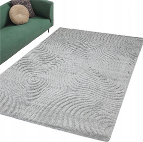 Nappali szőnyeg 160x230cm Nagy Puha Modern Szürke Strukturált 3D minta