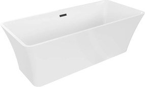Luxury Tonia szabadon álló fürdökád akril  170 x 75 cm, fehér,  leeresztö   fekete - 52171707500-B Térben álló kád