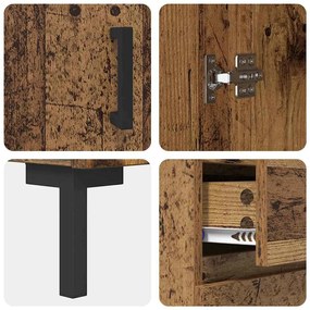 Széf fiókkal Régi fa 69.5 x 34 x 90 cm Faanyag