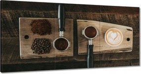 Vászonkép 120x60 Kávé ínyenceknek Bronz