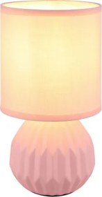 Globo 21730P Asztali lámpa, kerámia rózsaszín, textil rózsaszín, kábel PVC fehér, billenőkapcsoló a kábelen, ø: 120 mm, M: 230 mm, kábel hossza: 1300 mm, 1xE14 40W 230V izzó nélkül