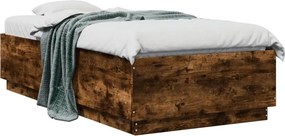 vidaXL füstös tölgy színű szerelt fa ágykeret 75 x 190 cm