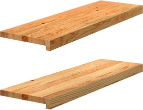 vidaXL 2 db tömör tölgyfa világosbarna lépcsőfokok 80x25x2 cm