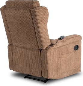 Masszázsfunkciós dönthető fotel barna kordbársony kárpitozással – SEBASTIAN