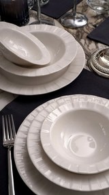 18 részes porcelán étkészlet fehér