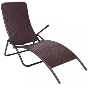 barna összecsukható polyrattan napozóágy
