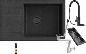 Gránit mosogató egymedencés mosogató Louis szett Loseto csaptelep szifon