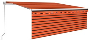 narancs és barna kihúzható napellenző redőnnyel 4,5 x 3 m