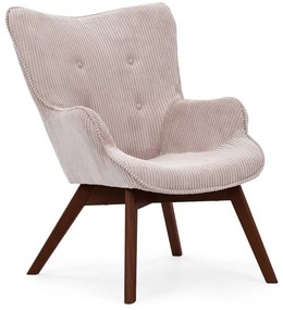 Világos rózsaszín kordbársony fotel Niko – Ropez