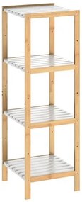 Casaria® Bambusz polc 110x33x34cm - fehér