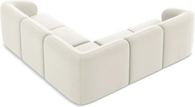 Bézs bársony sarokkanapé Lani – Makamii