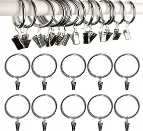 10X Békás Fém Karnis Karika Ezüst 3CM Szett