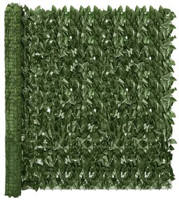 sötétzöld leveles erkélyparaván 600 x 150 cm