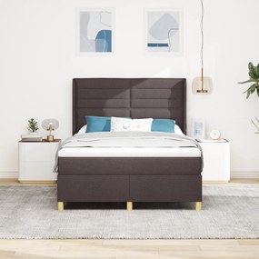 Boxspringágy Matraceval Sötétbarna 140x190 cm Szövet