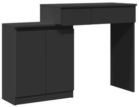fekete LED-es fésülködőasztal 115 x 37 x 110,5 cm