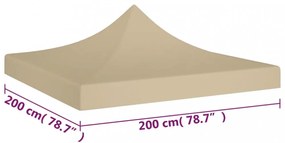 bézs tető partisátorhoz 2 x 2 m 270 g/m²
