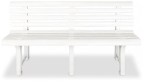 fehér műanyag kerti pad 145,5 cm