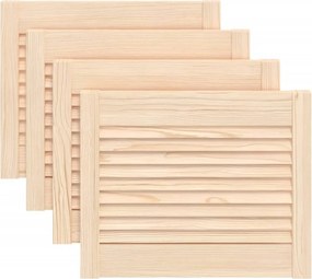 vidaXL 4 db tömör fenyőfa lamellás szekrényajtó 39,5 x 49,4 cm