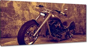 Vászonkép 115x55 Motorkerékpár szépia színben