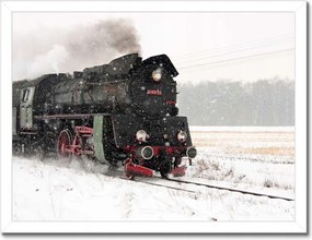 Poszterek keretben 40x30 Vonat Ol49-59 télen