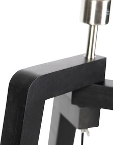 Állólámpa fekete háromlábú levélmintás lámpabúrával és arany belsővel 50cm - Puros