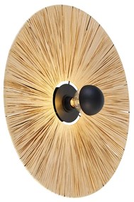 Rusztikus fali lámpa fekete kötéllel 60 cm - Leia