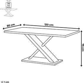 Bővíthető étkezőasztal 120–160x80 cm, MDF, fehér, HT-510 WT