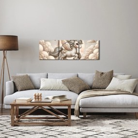 Kép - Egyszarvú a felhőkben (órával) (90x30 cm)