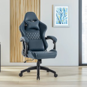 Irodai/gamer szék, kék, teherbírás 150 kg, SAMIE