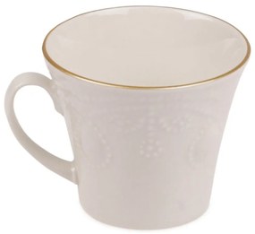 Stitched 6 db-os porcelán csésze és csészealj készlet- Kutahya
