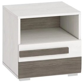 Éjjeliszekrény SARPA 45x46 cm fehér/barna
