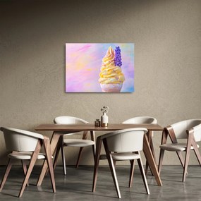 Üveg kép - Levendulás fagylalt (70x50 cm)