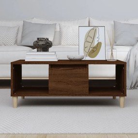 barna tölgyszínű szerelt fa dohányzóasztal 90x50x36,5 cm