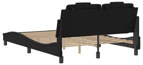 fekete műbőr ágykeret Viana matrac nélkül 140x200 cm