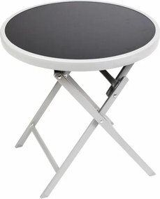 Kerti bisztróasztal összecsukható Ø 45 cm feketére színezett