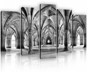 Vászonkép 5 darabos, Glasgow Egyetem kerengő gótikus stílusban 100x60 cm méretben